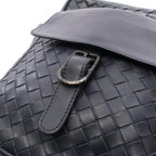 Bottega Veneta Shoulder Bag Intrecciato Navy Leather — view 8