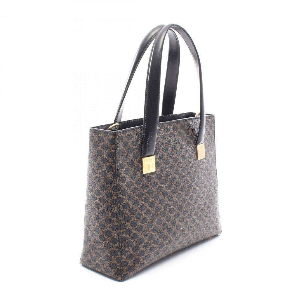 Celine Handbag Macadam Black Brown Canvas Leather — view 2