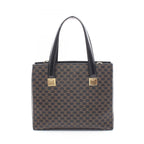 Celine Handbag Macadam Black Brown Canvas Leather