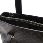 Celine Handbag Macadam Black Brown Canvas Leather — view 8
