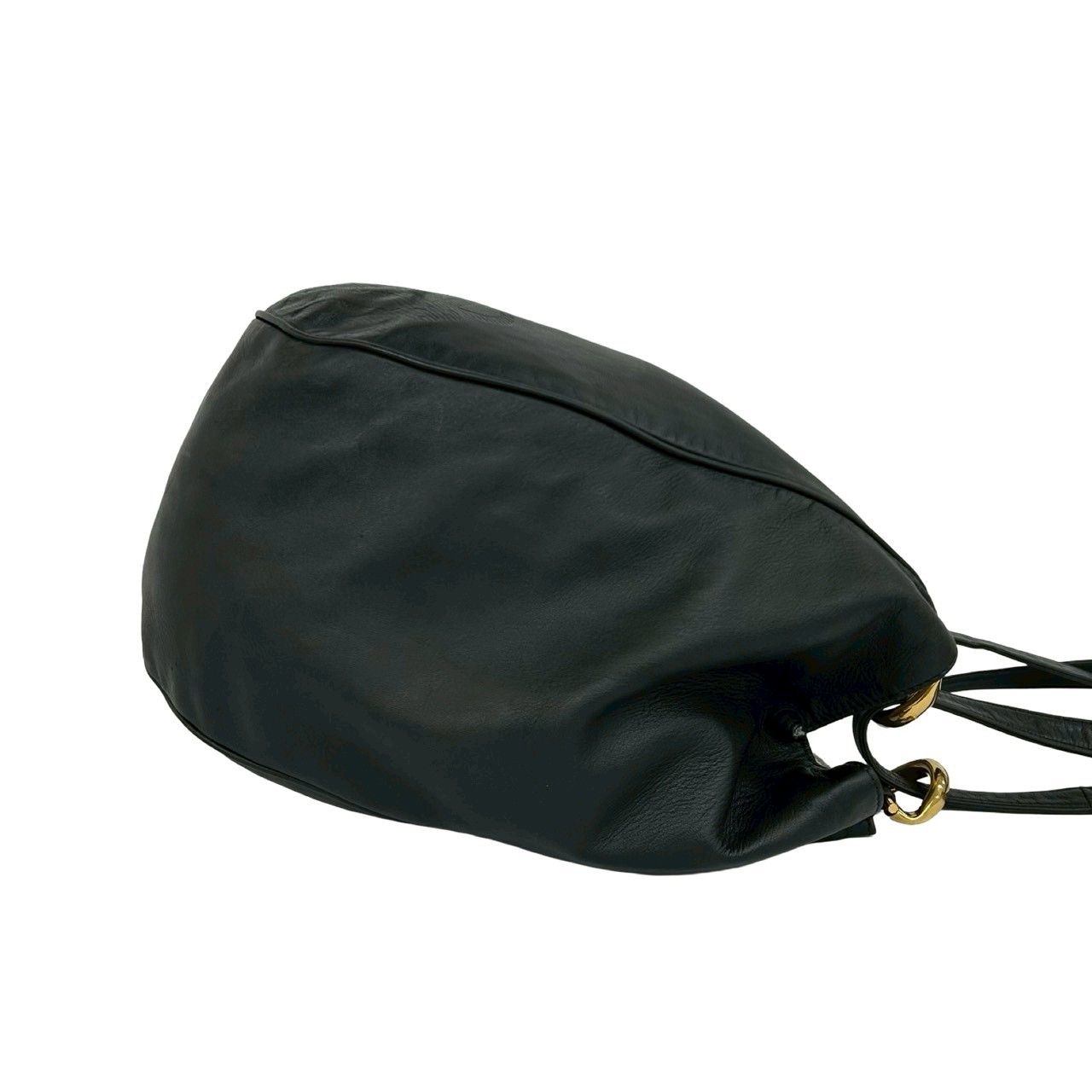 Loewe Vintage Anagram Logo Embossed Leather Tote Shoulder Bag Black — view 6