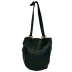 Loewe Vintage Anagram Logo Embossed Leather Tote Shoulder Bag Black — view 3