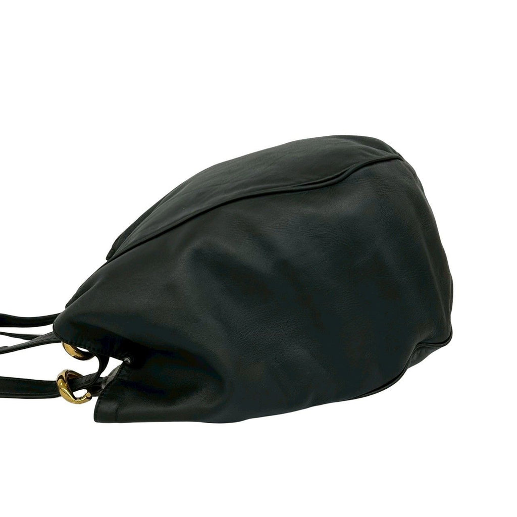 Loewe Vintage Anagram Logo Embossed Leather Tote Shoulder Bag Black — view 5