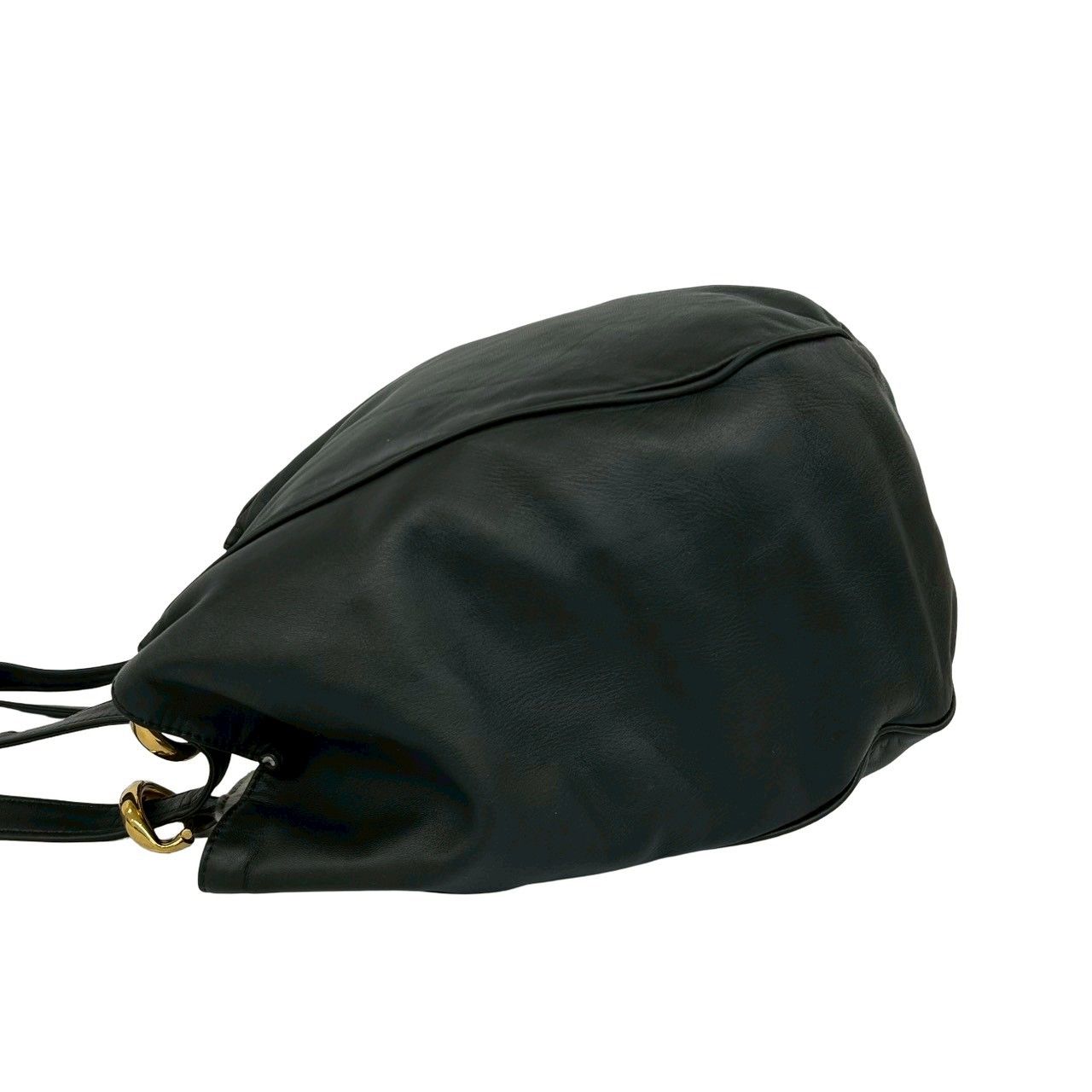 Loewe Vintage Anagram Logo Embossed Leather Tote Shoulder Bag Black — view 5