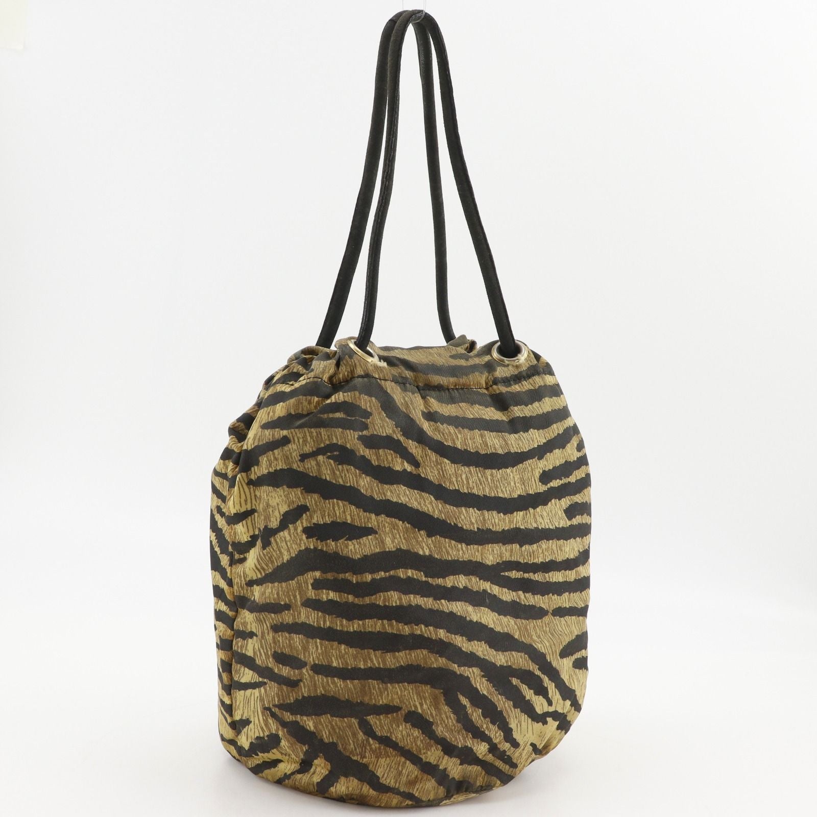 Prada Zebra Print Nylon Brown Handbag — view 3