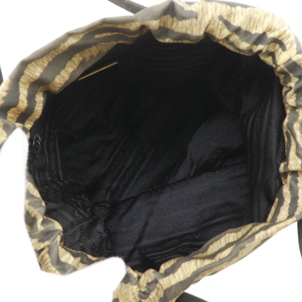 Prada Zebra Print Nylon Brown Handbag — view 6