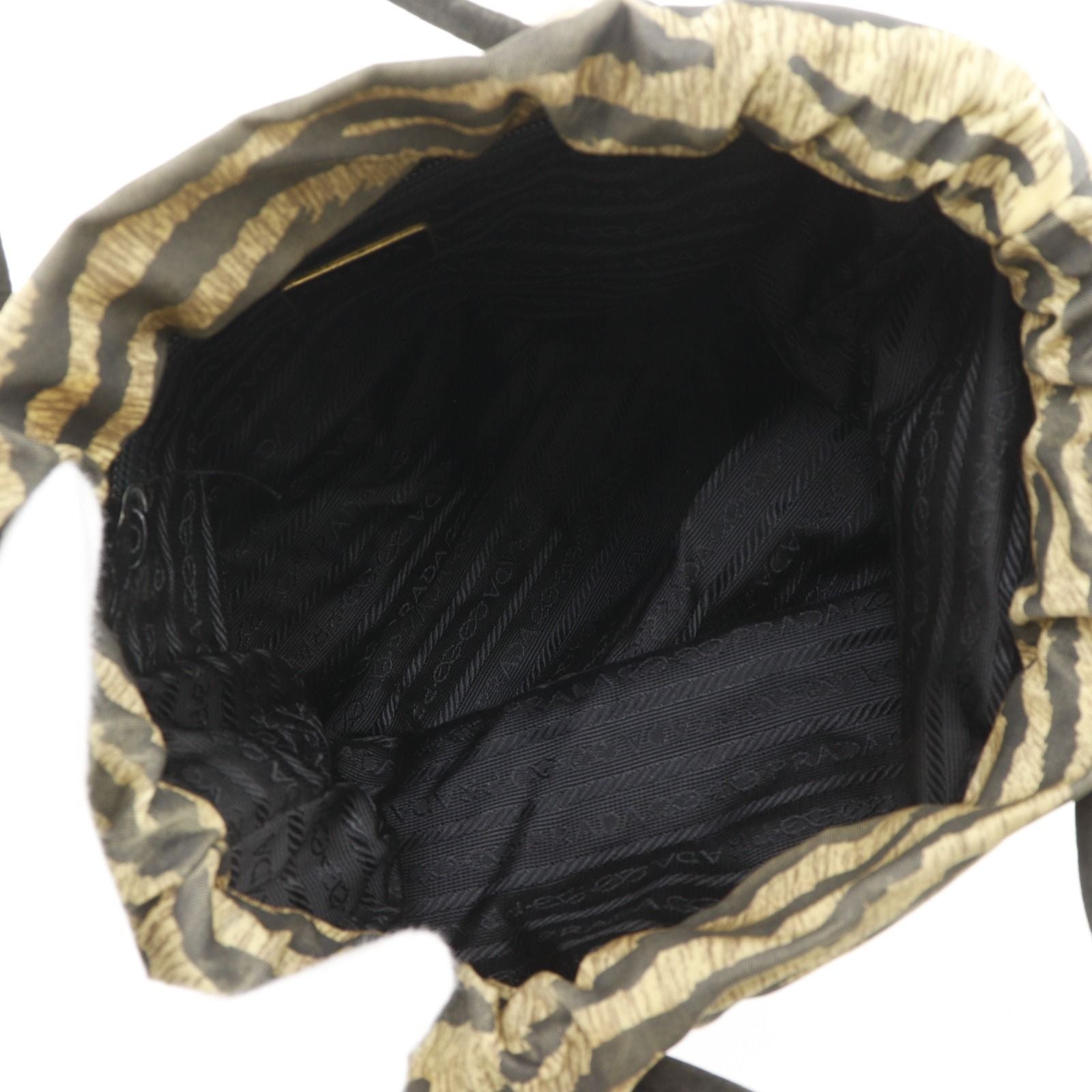 Prada Zebra Print Nylon Brown Handbag — view 6