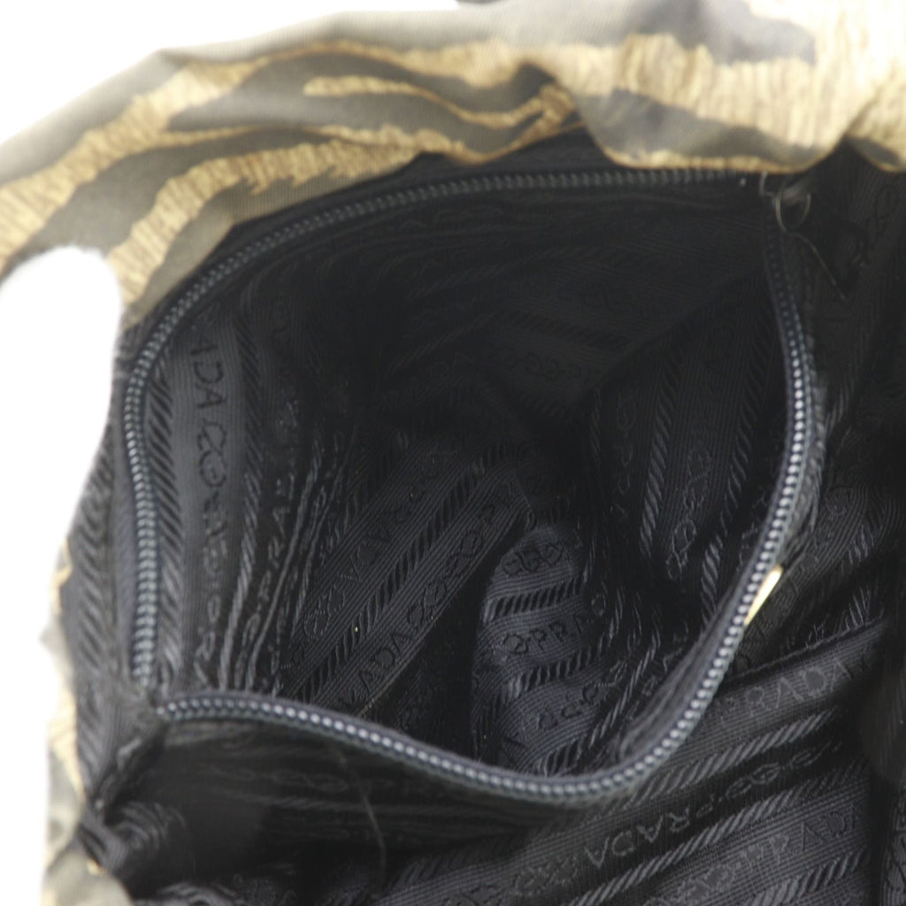Prada Zebra Print Nylon Brown Handbag — view 7