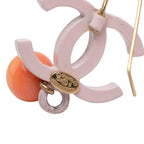 Chanel CC Logo Hook Earrings 03 Pink Plated Plastic — view 3