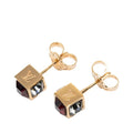 Louis Vuitton Gamble Cube Stud Earrings Gold Plated Swarovski