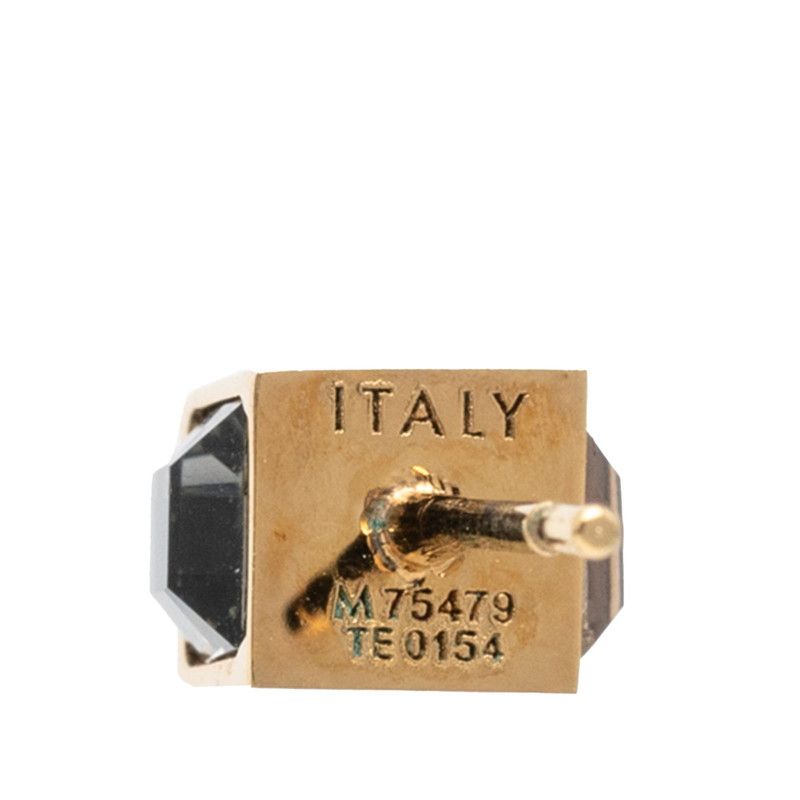 Louis Vuitton Gamble Cube Stud Earrings Gold Plated Swarovski — view 9