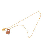 Hermes O'Kelly PM Chain Pendant Brown Gold Leather Plated — view 4