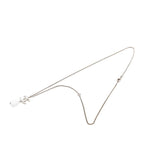 Chanel CC Logo Teardrop Chain Pendant 10 Silver White Metal Plastic — view 4