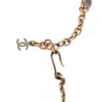 Chanel CC Logo Bone Motif Chain Pendant 03 Black Red Plated Plastic — view 5