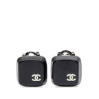 Chanel CC Logo Keycap Motif Earrings 00 Black Plastic Metal