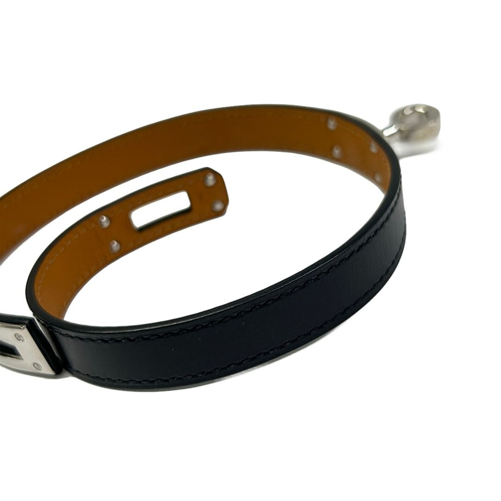 Hermes Bracelet Tall Leather Black Silver — view 8