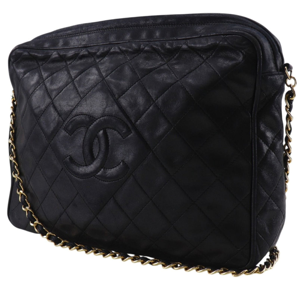 Chanel Chain Shoulder Bag with Fringe Quilted Vintage Calfskin Black — view 2