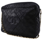 Chanel Chain Shoulder Bag with Fringe Quilted Vintage Calfskin Black — view 2
