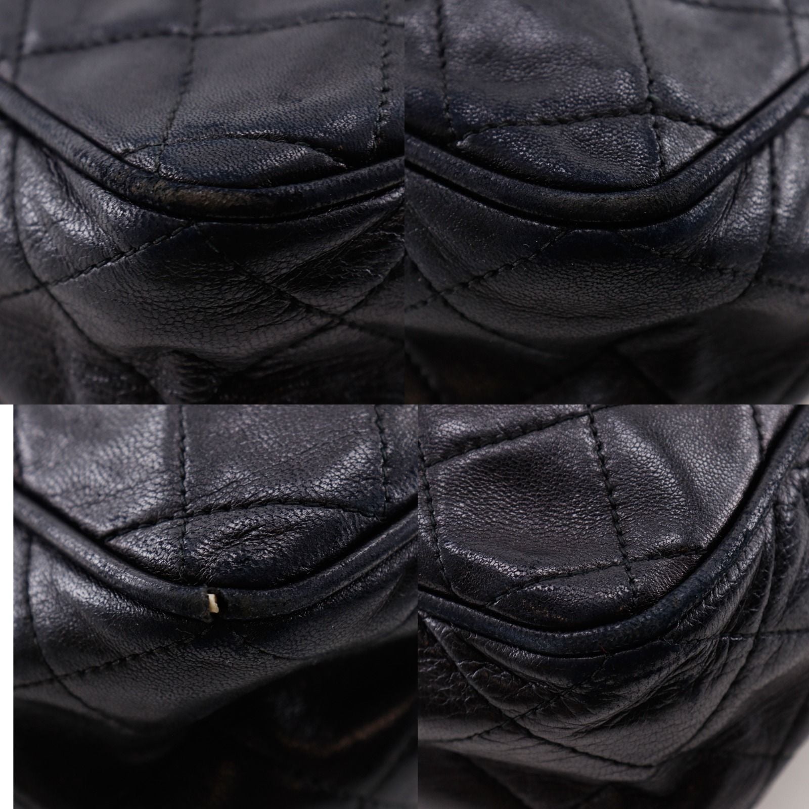 Chanel Chain Shoulder Bag with Fringe Quilted Vintage Calfskin Black — view 4