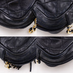 Chanel Chain Shoulder Bag with Fringe Quilted Vintage Calfskin Black — view 5