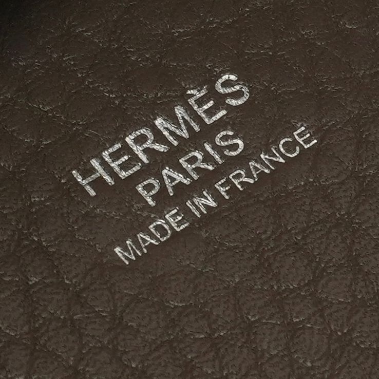 Hermes Picotin Lock PM 18 Tote Taurillon Clemence Etoupe Gray Silver Handbag — view 7
