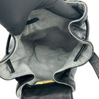 Loewe Vintage Logo Leather Mini Drawstring Shoulder Bag Pochette Crossbody Black — view 9
