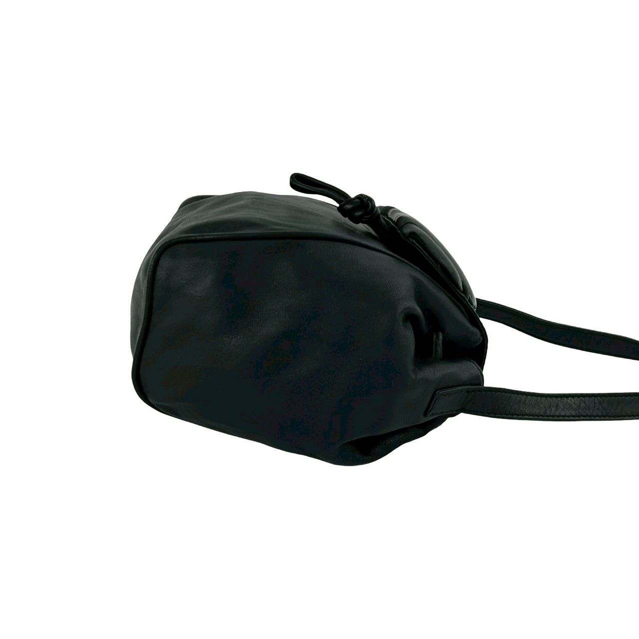 Loewe Vintage Logo Leather Mini Drawstring Shoulder Bag Pochette Crossbody Black — view 6