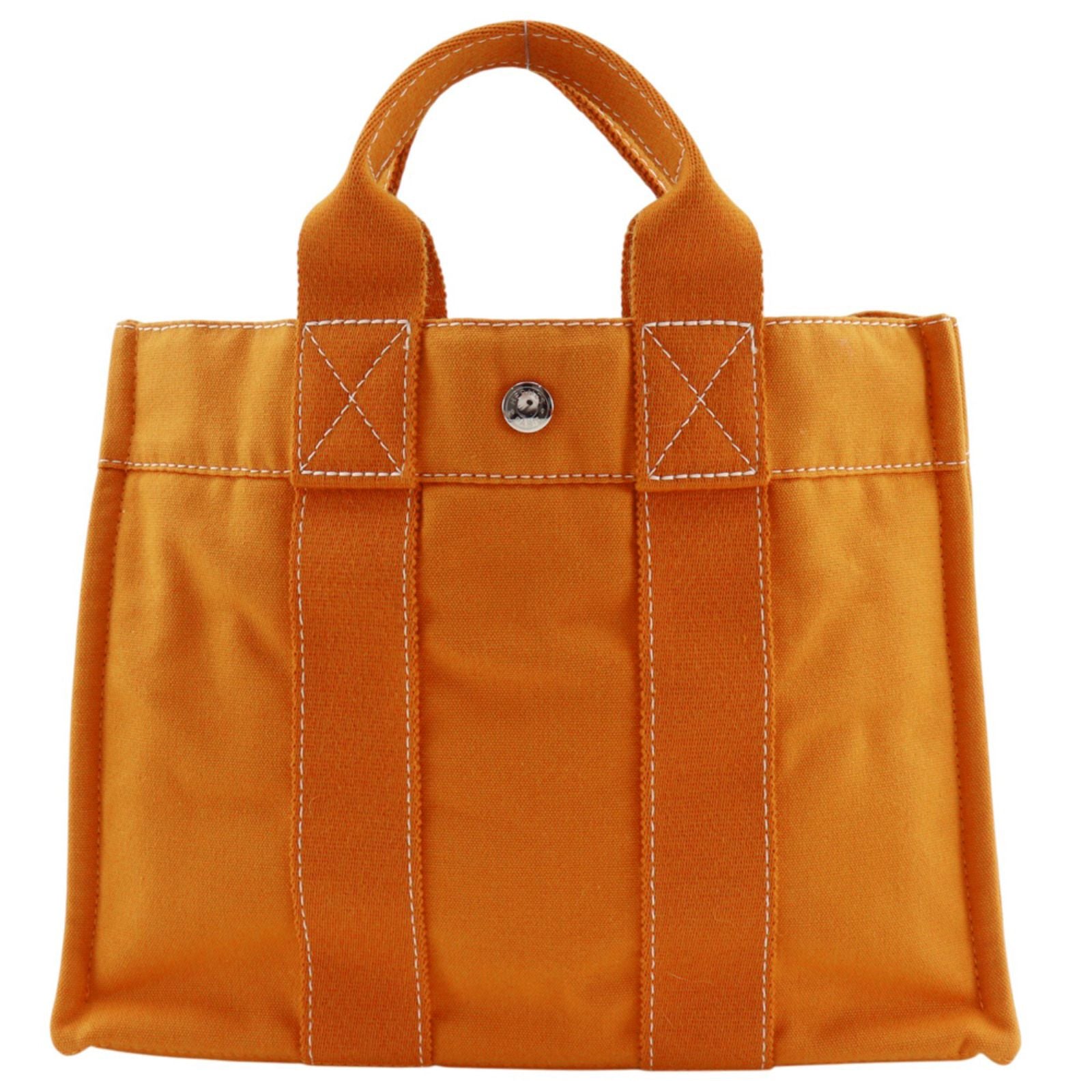 Hermes Deauville PM French Festival of Hawaii Exclusive Cotton Canvas Orange