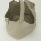Hermes Picotin Lock PM 18 Tote Taurillon Clemence Cles Craie White Silver — view 8