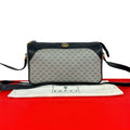Gucci Vintage Micro GG Logo Leather Mini Shoulder Bag Pochette Navy