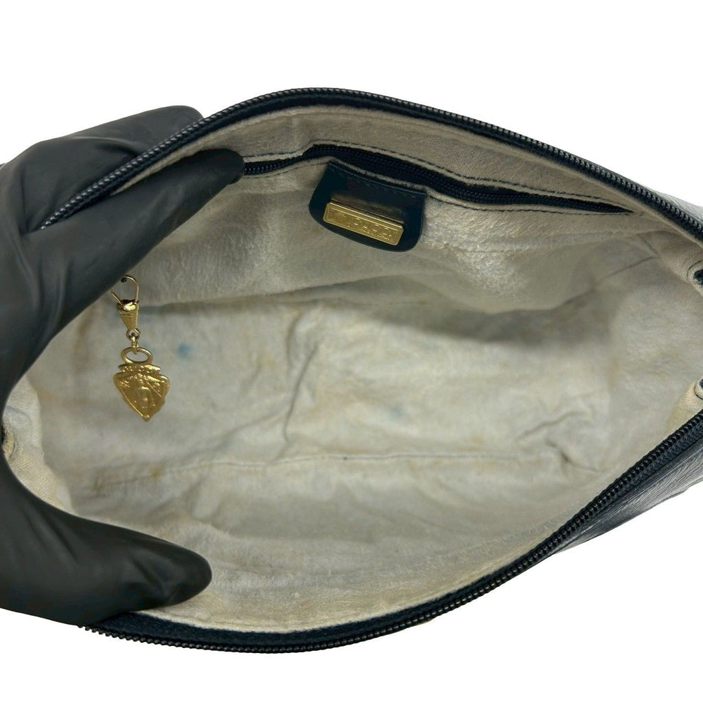 Gucci Vintage Micro GG Logo Leather Mini Shoulder Bag Pochette Navy — view 9