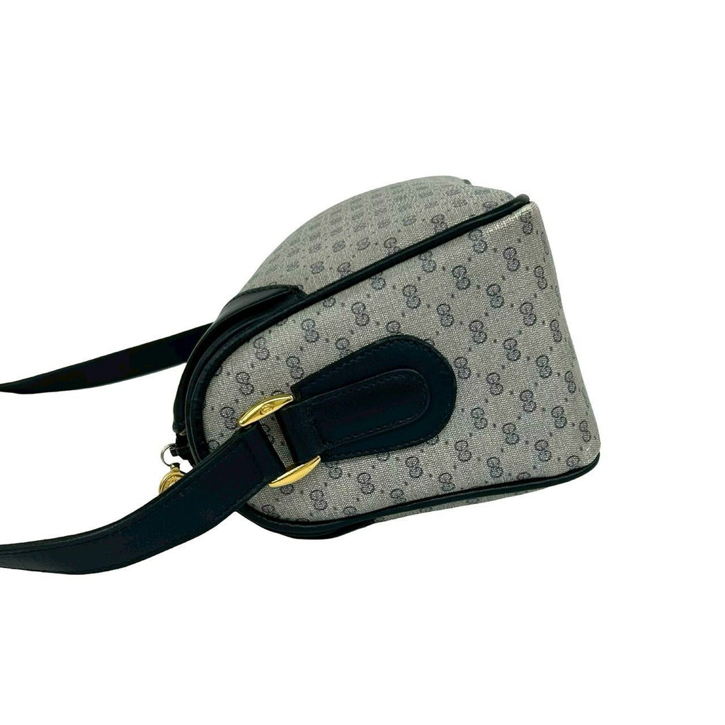 Gucci Vintage Micro GG Logo Leather Mini Shoulder Bag Pochette Navy — view 5