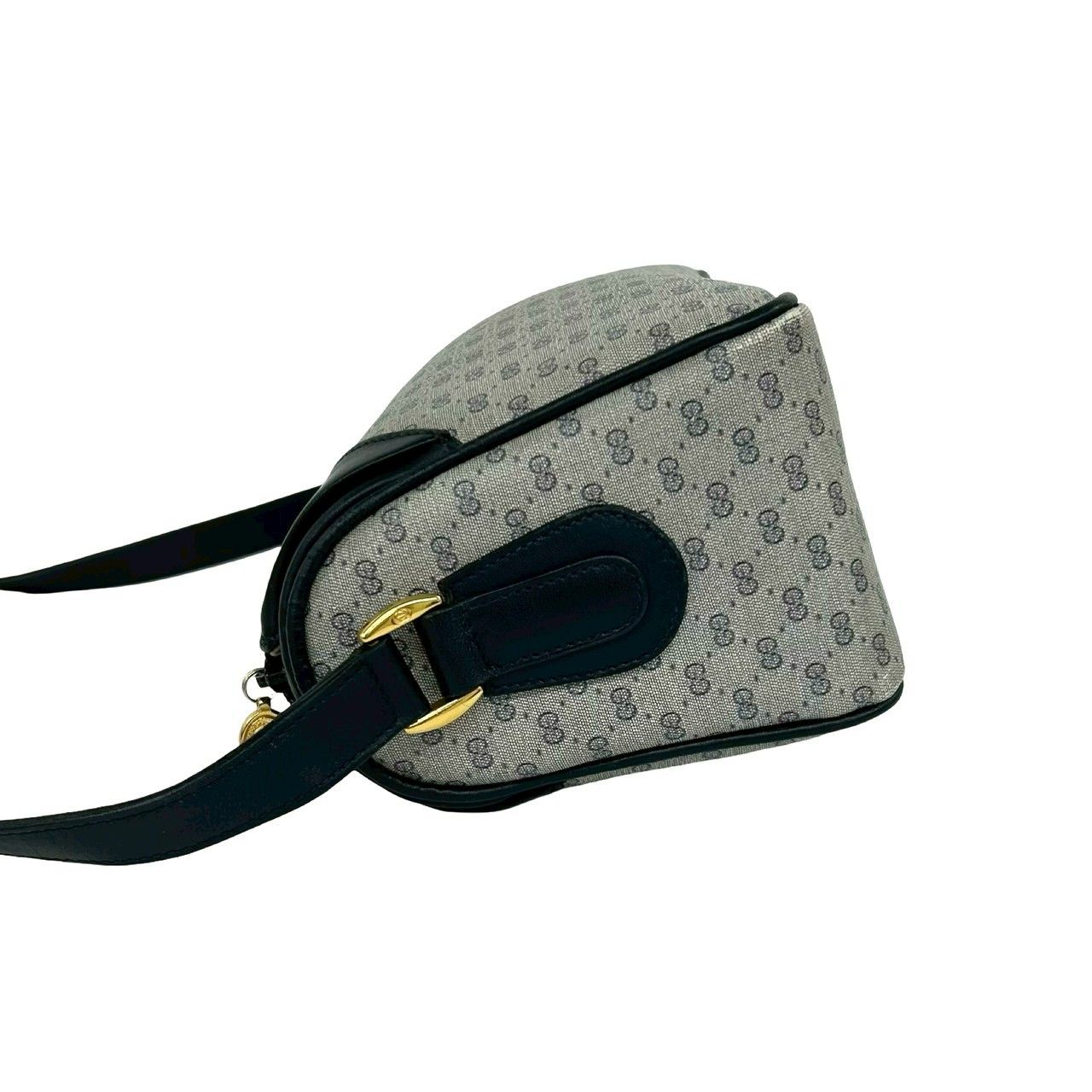 Gucci Vintage Micro GG Logo Leather Mini Shoulder Bag Pochette Navy — view 5