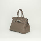 Hermes Birkin 30 Tote Taurillon Clemence Etoupe Gray Silver — view 2