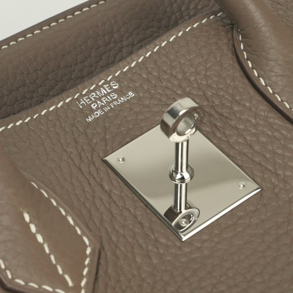 Hermes Birkin 30 Tote Taurillon Clemence Etoupe Gray Silver — view 8