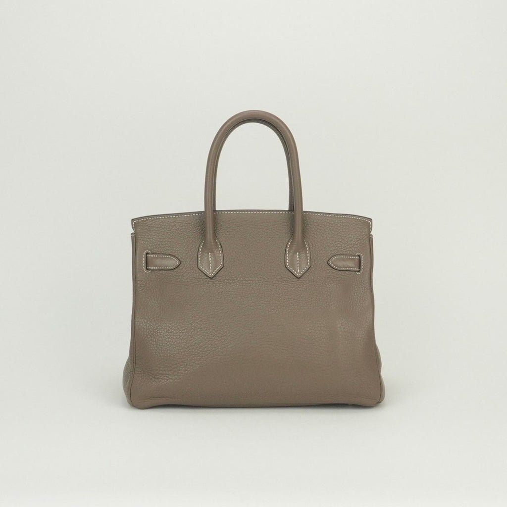 Hermes Birkin 30 Tote Taurillon Clemence Etoupe Gray Silver — view 3