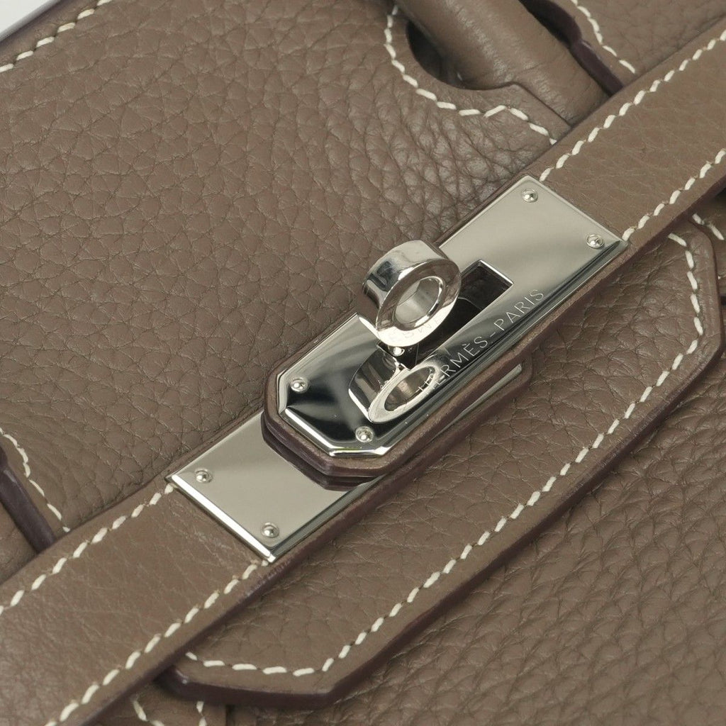 Hermes Birkin 30 Tote Taurillon Clemence Etoupe Gray Silver — view 7