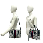 Gucci Vintage Sherry Line GG Logo Pattern Leather 2-Way Shoulder Bag Navy — view 2