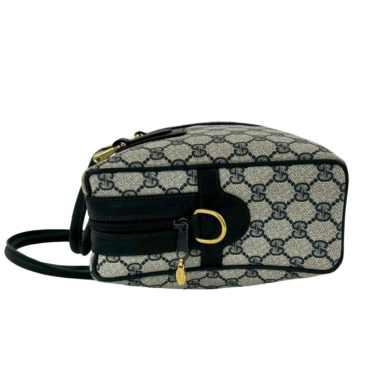 Gucci Vintage Sherry Line GG Logo Pattern Leather 2-Way Shoulder Bag Navy — view 5