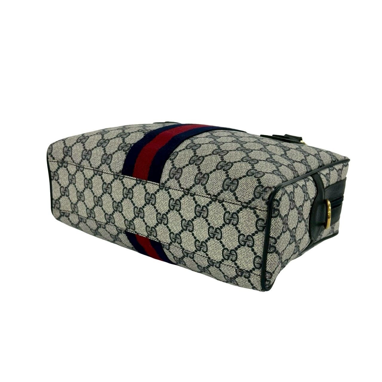 Gucci Vintage Sherry Line GG Logo Pattern Leather 2-Way Shoulder Bag Navy — view 8