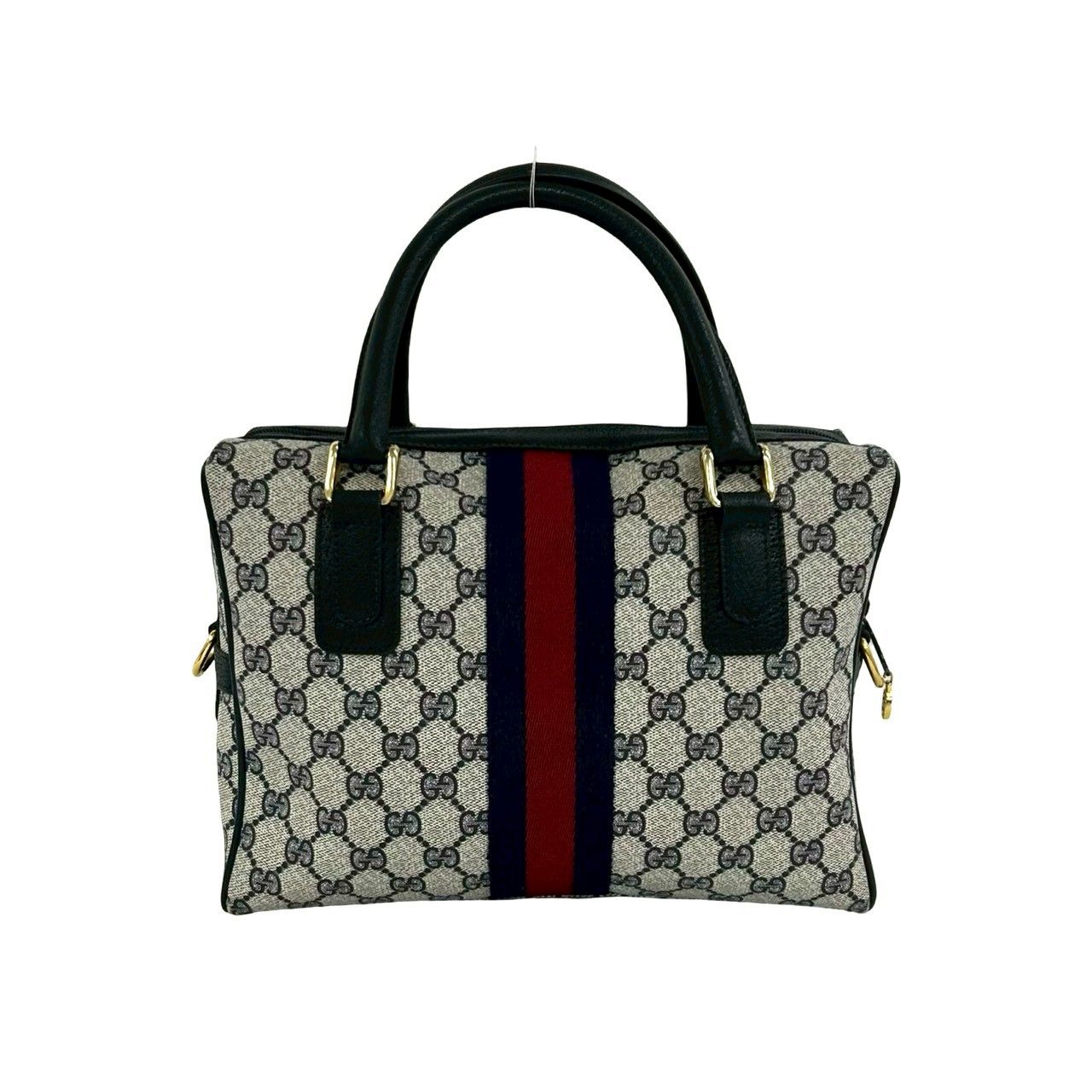 Gucci Vintage Sherry Line GG Logo Pattern Leather 2-Way Shoulder Bag Navy — view 3