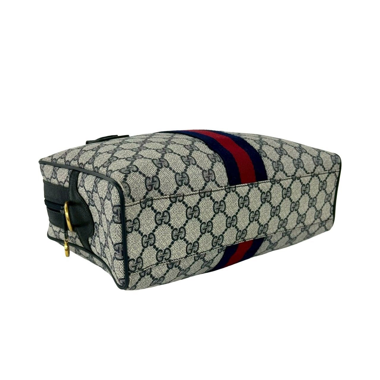 Gucci Vintage Sherry Line GG Logo Pattern Leather 2-Way Shoulder Bag Navy — view 7