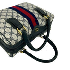 Gucci Vintage Sherry Line GG Logo Pattern Leather 2-Way Shoulder Bag Navy — view 4