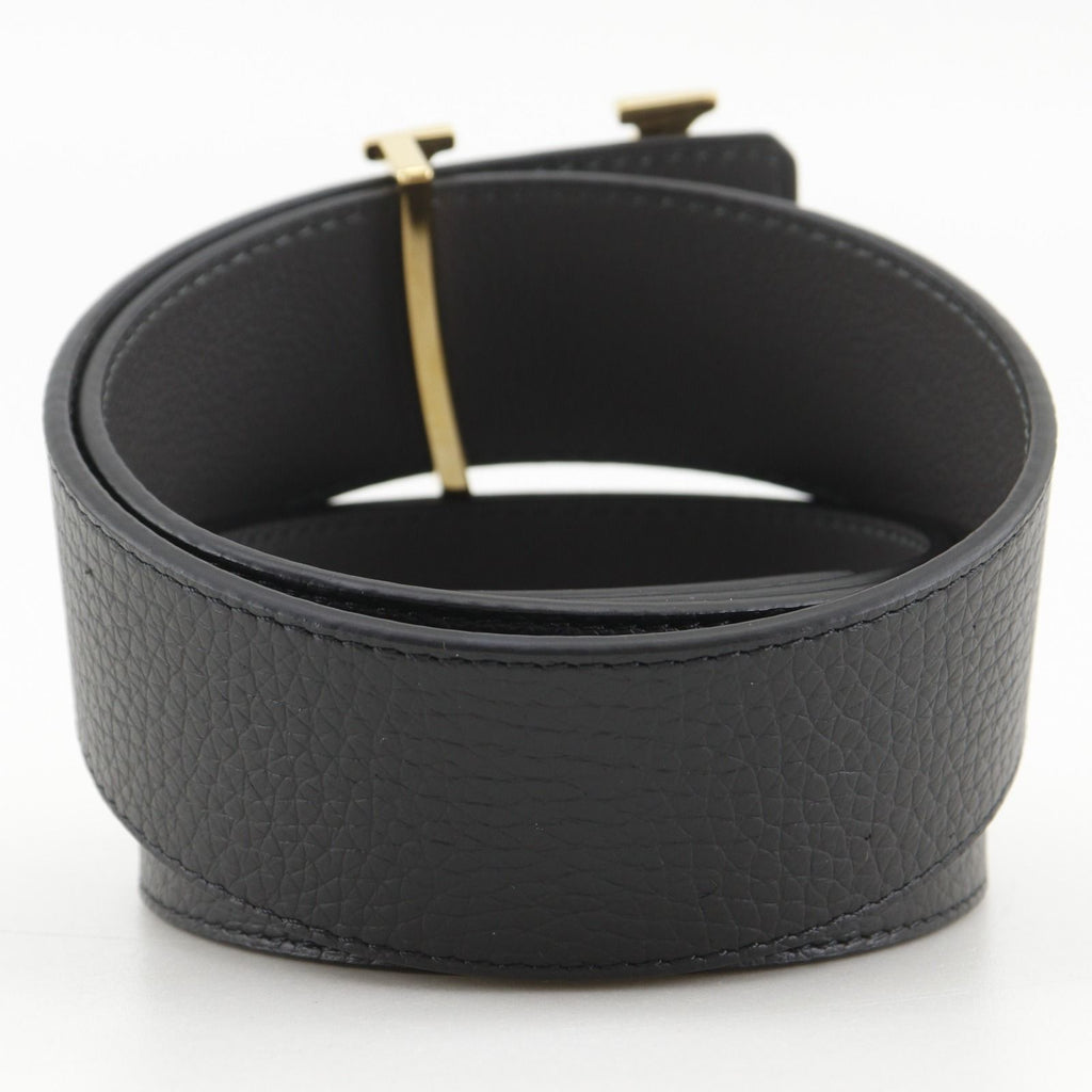 Louis Vuitton Belt LV Damier 40 Reversible Leather Gold Plated Black Gray — view 3