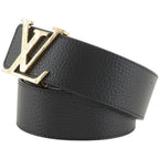 Louis Vuitton Belt LV Damier 40 Reversible Leather Gold Plated Black Gray — view 2