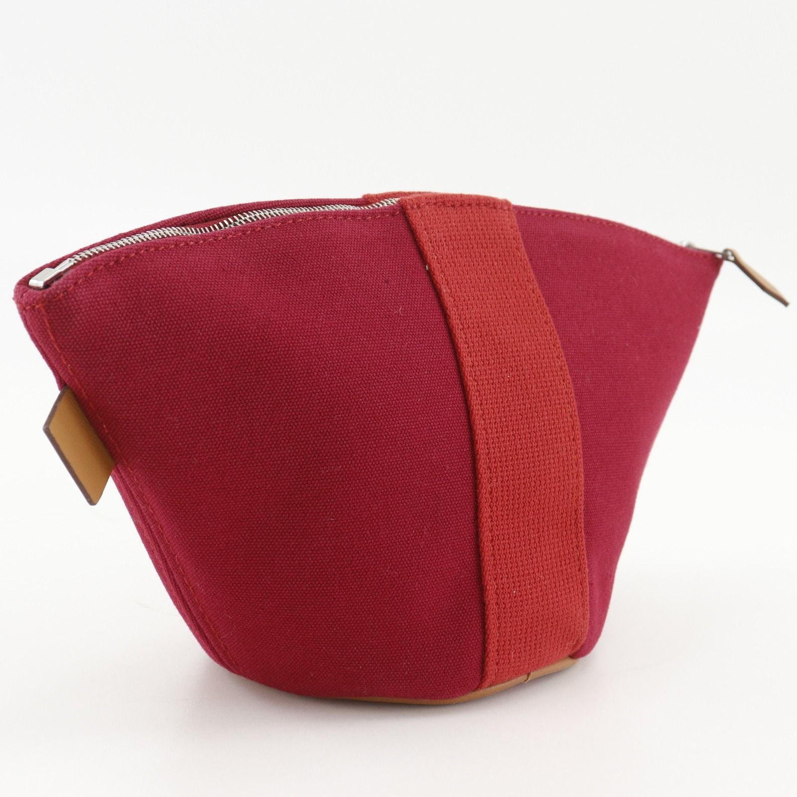 Hermes Palmier Canvas Red Pouch — view 3