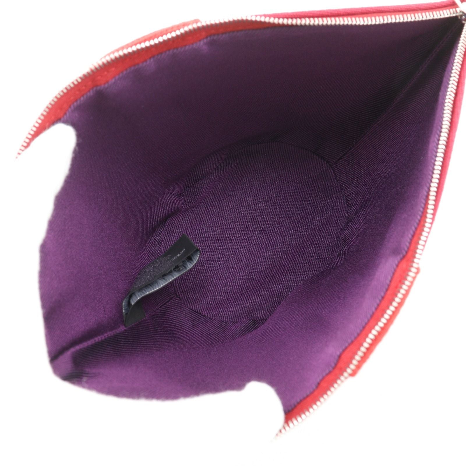 Hermes Palmier Canvas Red Pouch — view 6