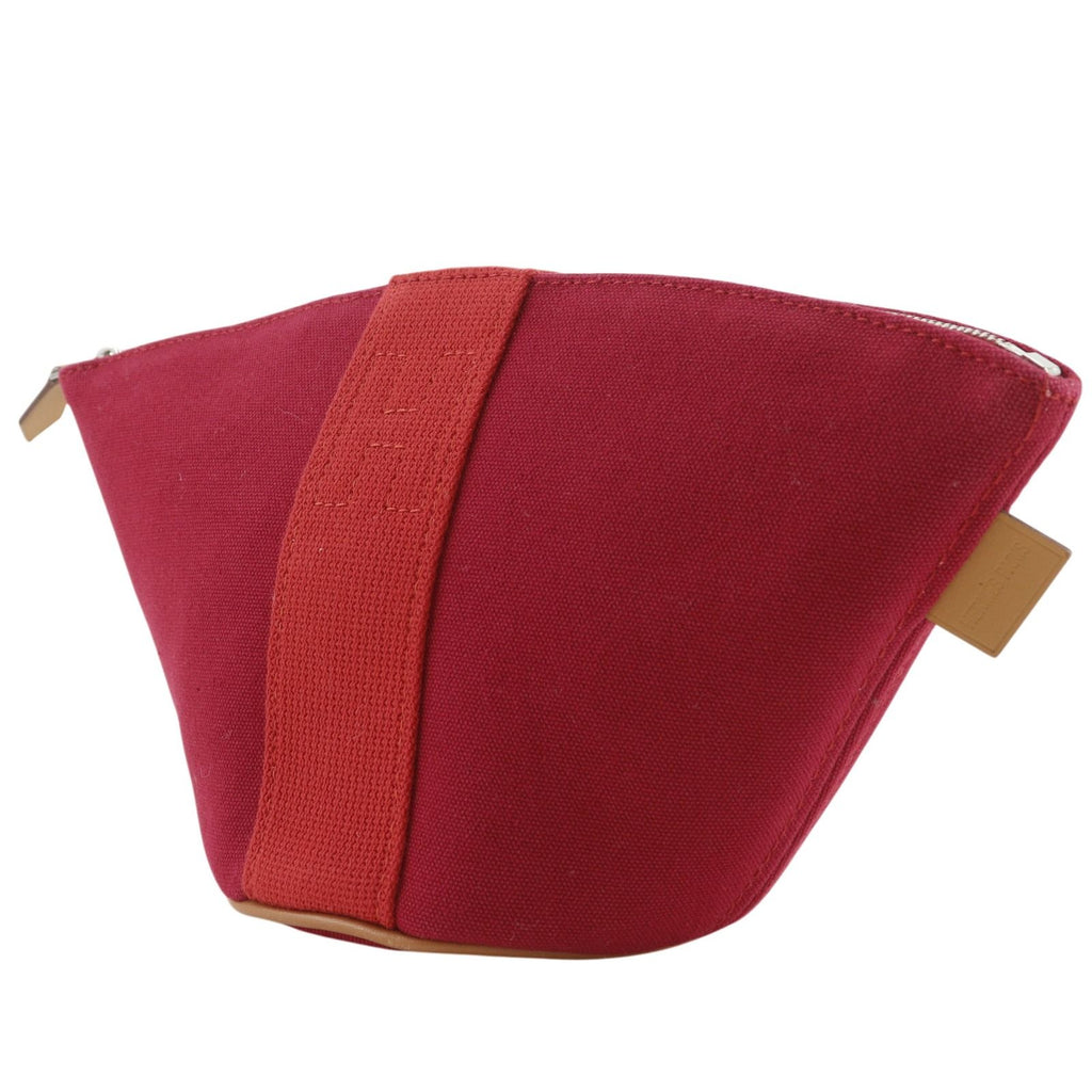 Hermes Palmier Canvas Red Pouch — view 2