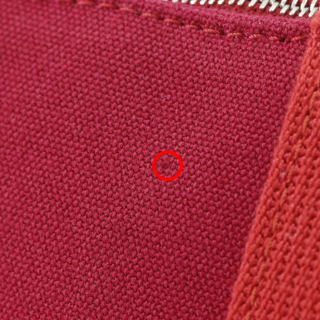 Hermes Palmier Canvas Red Pouch — view 8