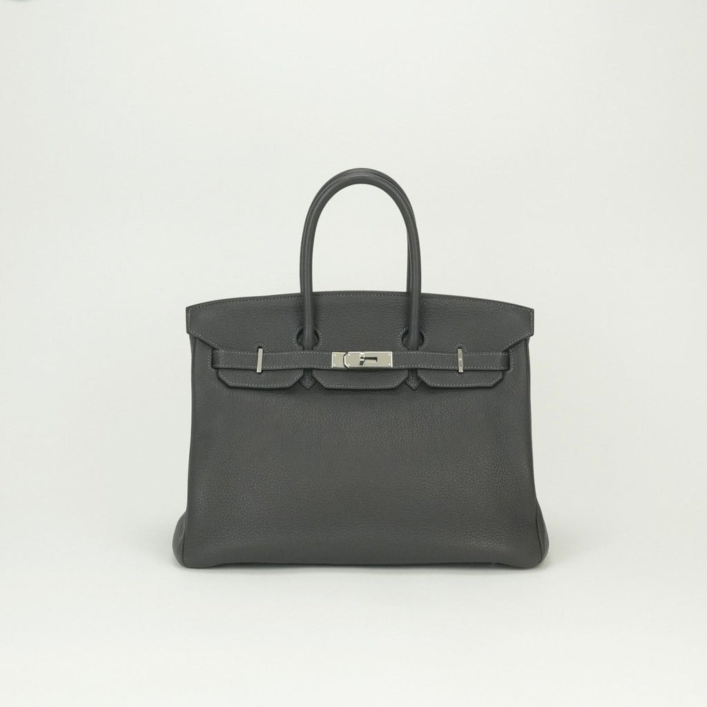 Hermes Birkin 35 Tote Togo Graphite Gray Silver